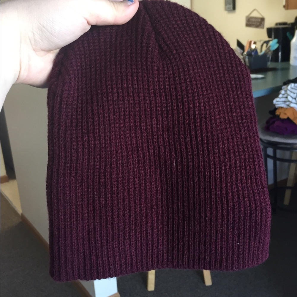 Burgundy beanie